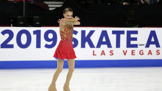 Анна Щербакова (Россия) на этапе Гран-при в США по фигурному катанию