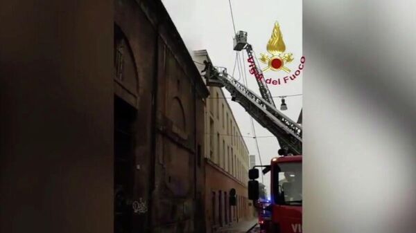 Пожар в историческом здании Cavallerizza Reale в Турине, Италия. 21 октября 2019