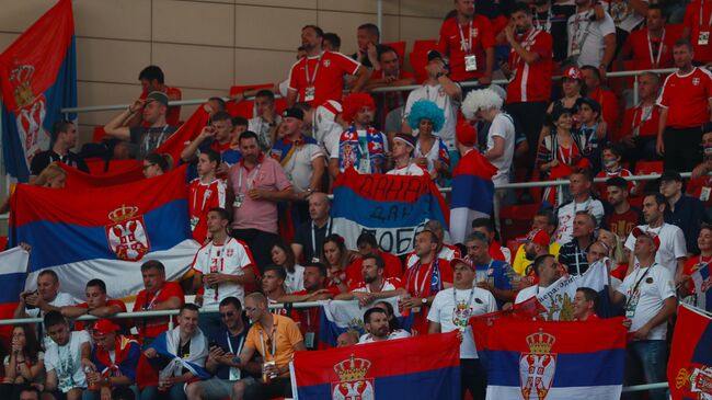 Болельщики сборной Сербии