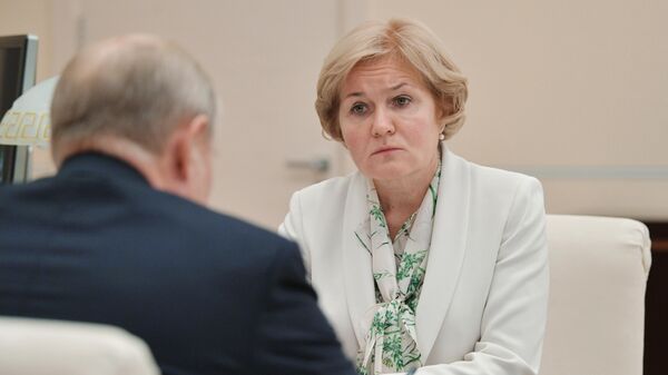 Ольга Голодец во время встречи с президентом РФ Владимиром Путиным
