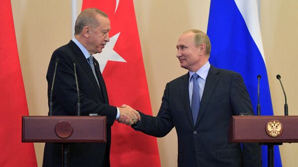  Президент РФ Владимир Путин и президент Турции Реджеп Тайип Эрдоган 