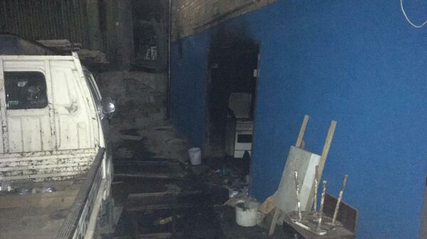  Последствия пожара  в подсобном помещении по улице Патрокл  в городе Владивостоке в районе кладбища