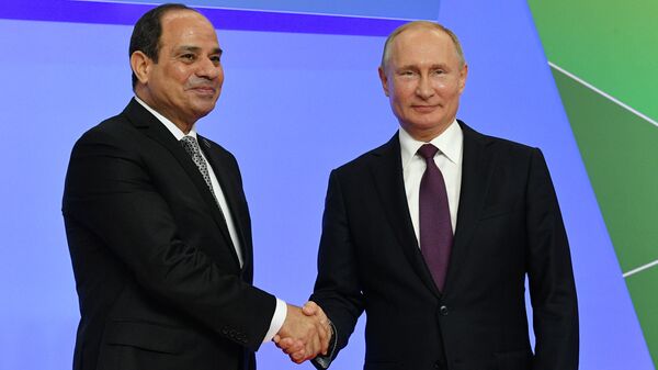 Президент РФ Владимир Путин и президент Арабской республики Египет Абдель Фаттах ас-Сиси