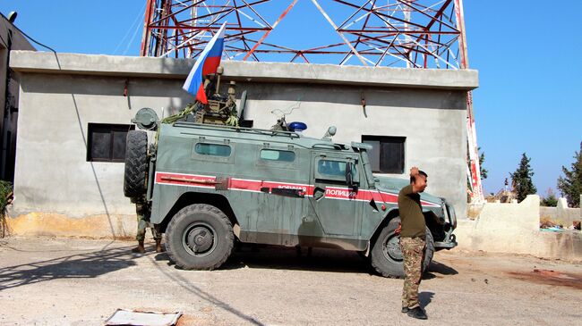 Российская военная полиция в северо-восточном сирийском городе Кобани