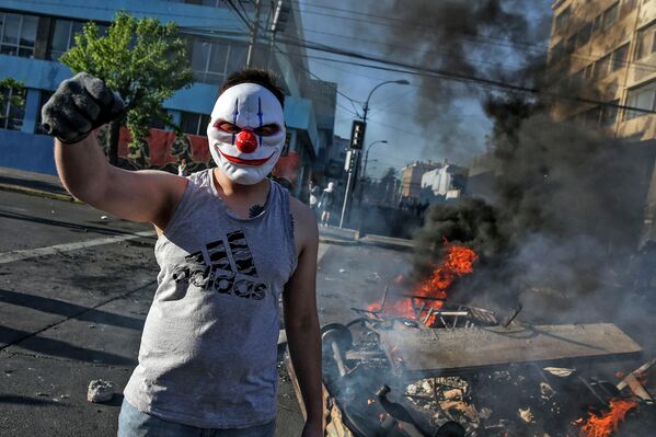 Протесты в Сантьяго, Чили 