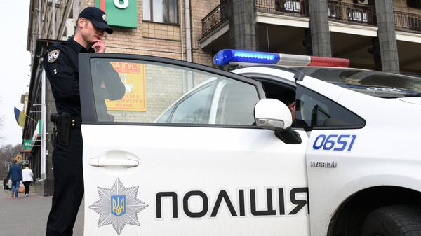 Сотрудник Украинской полиции в Киеве