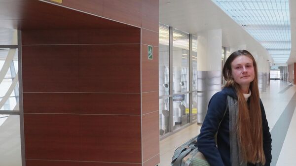 Мария Бутина, освобожденная из тюрьмы в США, в международном аэропорту Шереметьево