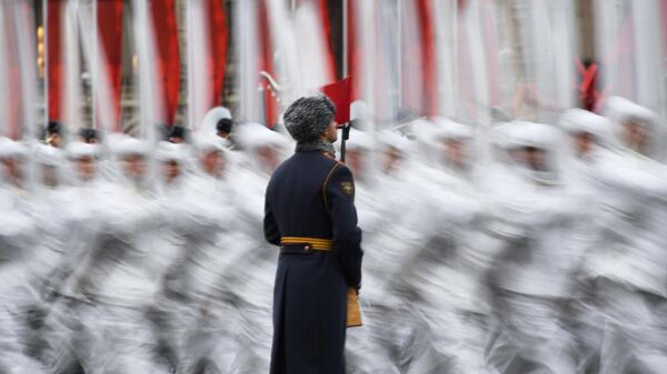Генеральная репетиция марша, посвященного 78-й годовщине военного парада 1941 года на Красной площади. 5 ноября 2019