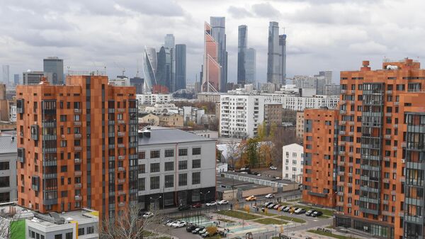 Вид на небоскребы Москва-сити
