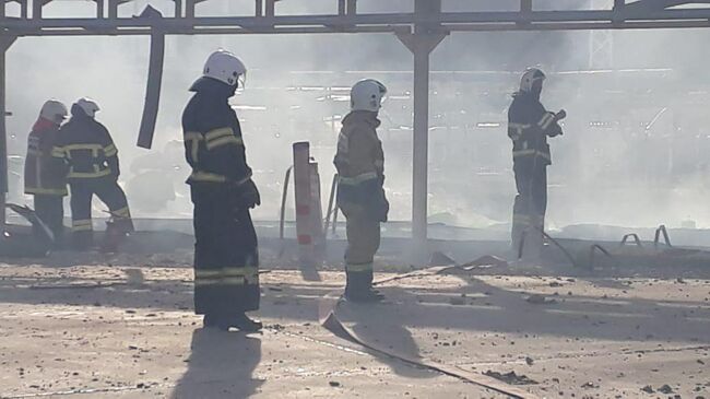 Пожар на нефтебазе Грушовая в Новороссийске