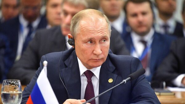 Президент РФ Владимир Путин на заседании лидеров стран БРИКС