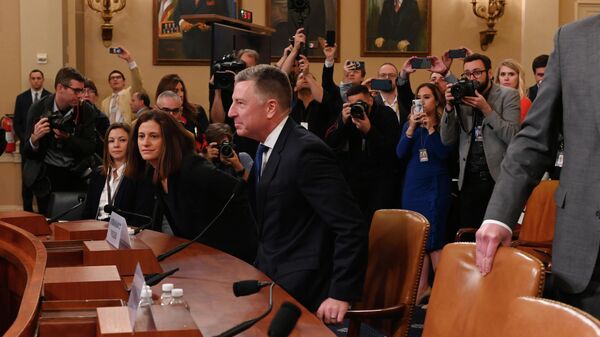 Бывший спецпредставитель США по Украине Курт Волкер на слушаниях Палаты представителей по импичменту против Дональда Трампа. 19 ноября 2019