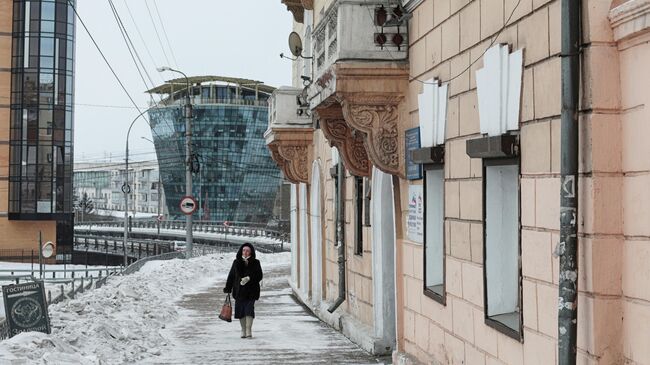 Вид на одну из улиц в центре Улан-Удэ