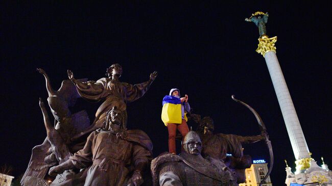 Митинг в Киеве в честь годовщины событий на Майдане