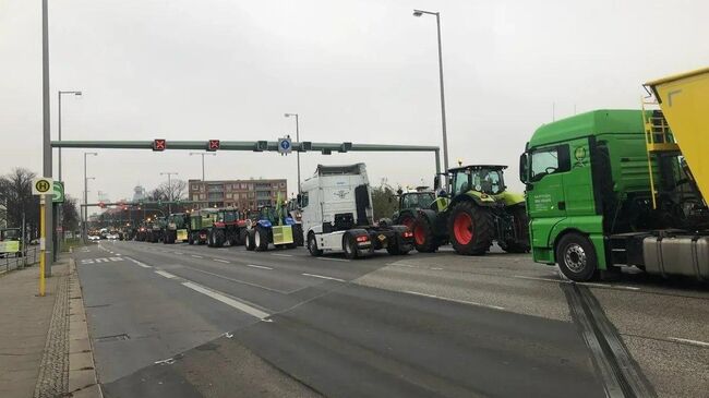 Акция протеста немецких фермеров в Берлине