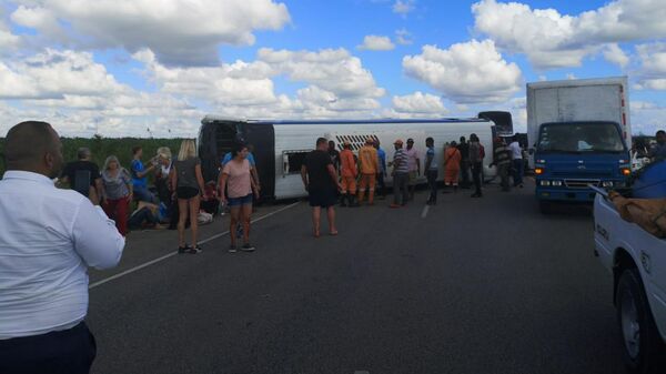 Автобус с российскими туристами, попавший в ДТП в Доминикане