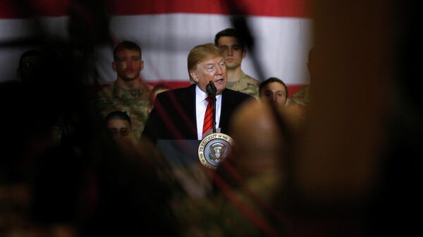 Президент США Дональд Трамп во время визита в Афганистан. 28 ноября 2019