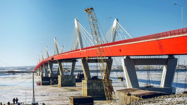 Новый мост через Амур из России в Китай в Благовещенске