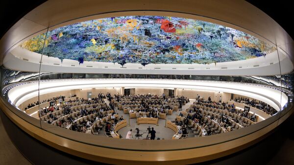 Зал заседаний Совета по правам человека ООН в Женеве