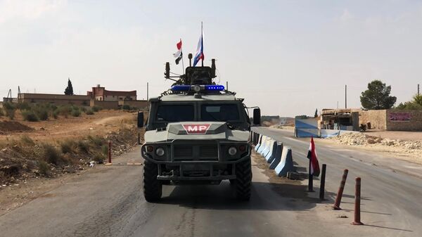 Бронеавтомобиль патрульной службы военной полиции России в Сирии