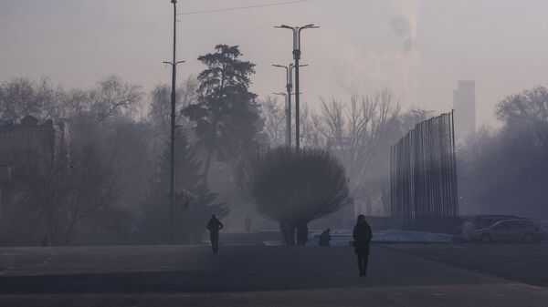 Прохожие на одной из улиц в Бишкеке