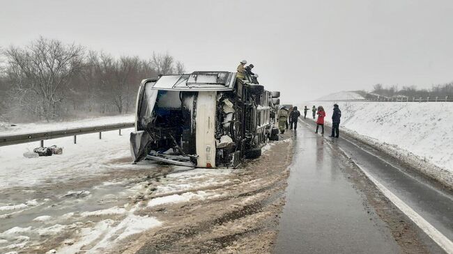 ДТП с участием автобуса в Воронежской области. 3 декабря 2019