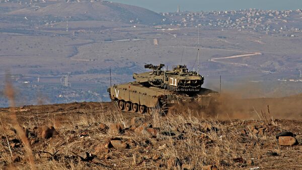 Израильский танк на Голанских высотах. Ноябрь 2019