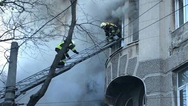 Пожар в Одесском колледже экономики, права и гостинично-ресторанного бизнеса