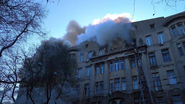 Пожар в Одесском колледже экономики, права и гостинично-ресторанного бизнеса