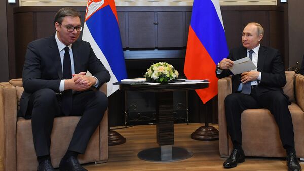 Президент РФ Владимир Путин и президент Сербии Александр Вучич