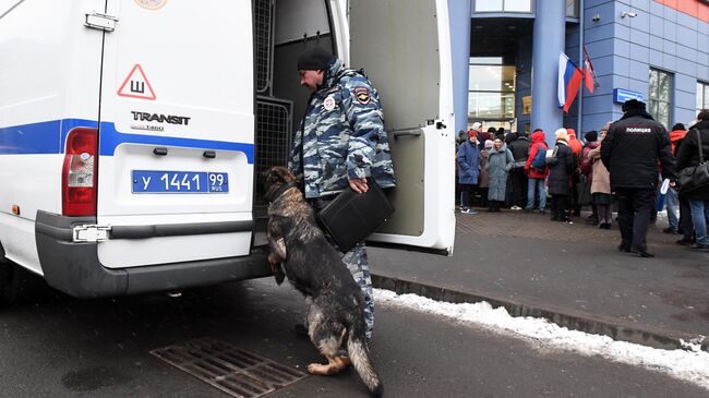 Сотрудник полиции со служебной собакой