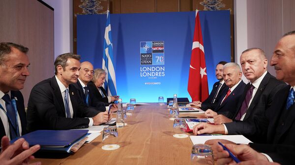 Встреча премьер-министра Греции Мицотакиса и президента Турции Эрдогана. 4 декабря 2019