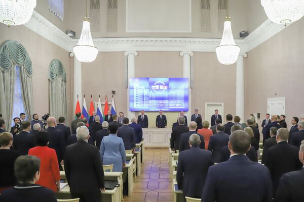 Открытие 57-й сессии Парламентского Собрания Союза Беларуси и России состоялось в г. Санкт-Петербурге в Таврическом дворце 21 ноября 2019 года.