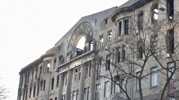 Здание Одесского колледжа экономики, права и гостинично-ресторанного бизнеса после пожара
