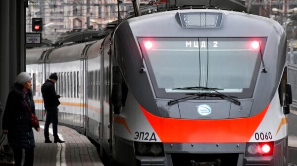 Поезд Московского центрального диаметра на станции Курская
