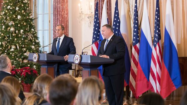 Совместная пресс-конференция Сергея Лаврова и госсекретаря США Майка Помпео по итогам переговоров в Вашингтоне. 10 декабря 2019