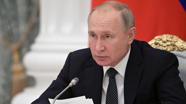 Президент РФ Владимир Путин проводит в Кремле 41-е заседание Российского организационного комитета Победа