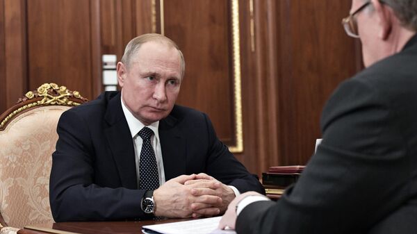  Президент РФ Владимир Путин во время встречи с председателем Счетной палаты РФ Алексеем Кудриным. 11 декабря 2019