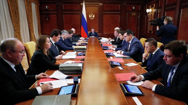 Председатель правительства РФ Дмитрий Медведев проводит итоговое в 2019 году заседание наблюдательного совета государственной корпорации развития ВЭБ.РФ