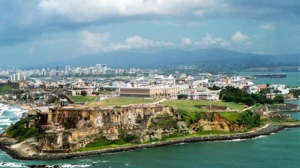 Вид на город Сан-Хуан с воздуха, Пуэрто-Рико