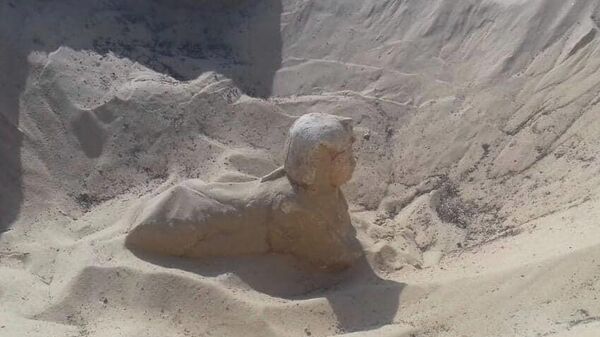 Археологи обнаружили небольшую статую сфинкса в ходе раскопок в провинции эль-Минья в центральной части Египта