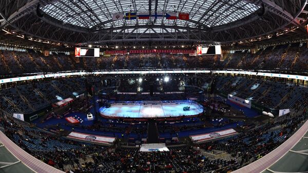 Стадион Газпром Арена перед началом матча Россия – Финляндия
