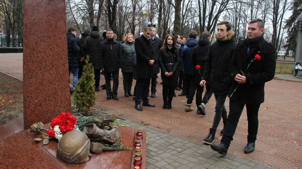 Митинг в Луганске памяти погибших в Донбассе журналистов. 15 декабря 2019