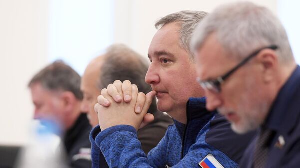 Дмитрий Рогозин во время рабочего совещания О текущем состоянии дел на объектах строительства космодрома Восточный