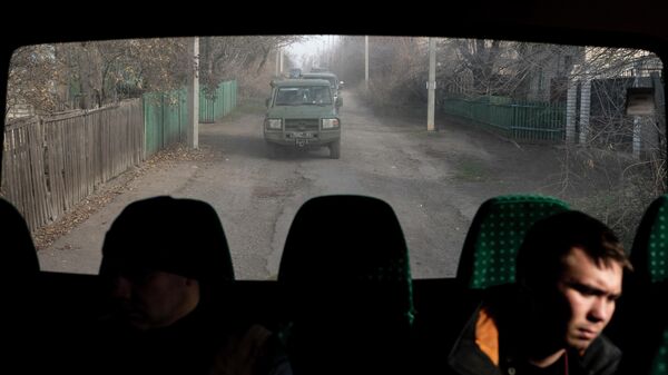 Украинская военная техника возле линии соприкосновения в Катериновке, Луганская область