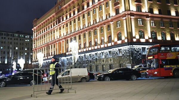 У здания ФСБ на Лубянской площади в Москве, где произошла стрельба