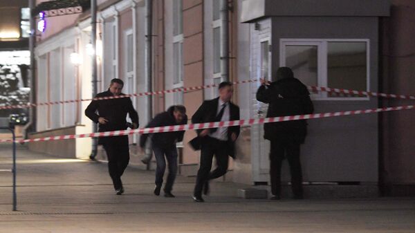 Недалеко от здания ФСБ на Лубянской площади в Москве, где произошла стрельба