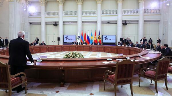 Президент РФ Владимир Путин принимает участие в заседании Высшего евразийского экономического совета в Санкт-Петербурге