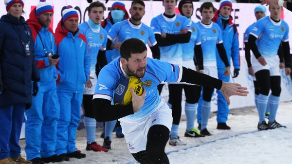 Игрок сборной России по регби на снегу