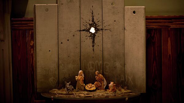 Работа художника Бэнкси Шрам Вифлеема (Scar of Bethlehem)